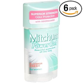 Mitchum Anti-Perspirant & Deodorant for Women, Power Gel, Flower Fresh, 2.25 oz (63 g) (Pack of 6)