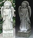 Carved Rock 16"" HOPE ANGEL Sculpture SOLAR Night LIGHT Designed by GEORGE Carruth Studio