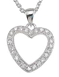 925 Sterling Silver CZ Heart Pendant