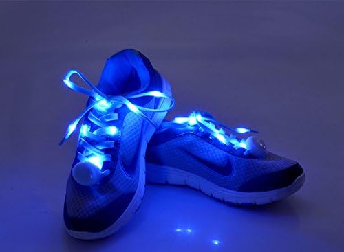 Reach IOT LED Nylon Shoelaces Light Up Shoe Laces with 3 Modes for Party Hip-hop Dancing Cycling Hiking Skating (Blue)