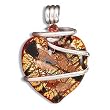 Large Red/Gold Murano Glass Heart Pendant
