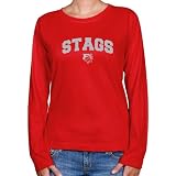 NCAA Fairfield Stags Ladies Red Logo Arch Long Sleeve Classic Fit T-shirt