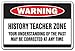 History Teacher Zone School Book Gift Middle High School Funny Gag Books Retire Sign