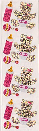 Its a Baby Girl Glitter Stickers - 2 Sheets