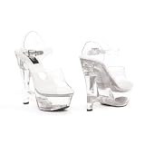 623-BROOK, 6 Heel Clear Wedge Sandal by Ellie Shoes by