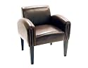 Baxton Furniture Studios Full Leather Club Chair, Espresso Brown