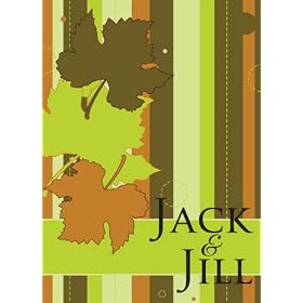 Earth Tone Leaves and Stripes Design Personalized White Coffe - Unassembled (Set of 24)