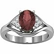 14K White Gold Smoky Quartz and Diamond Ring