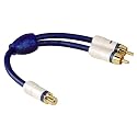 Hama Cartec Y-Adapter Cinch-Kupplung inkl. 2 Cinch-Stecker blau