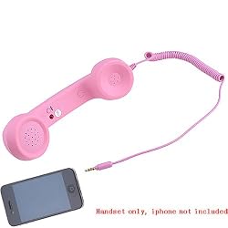 Pink Retro Classic Eliminate Radiation Telephone Handset For iPad 2 iPhone 4G 3GS 3G