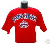 MLB Texas Rangers Print Applique Team Color Crew Neck T-Shirt