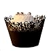 Paper Orchid Stars Cupcake Wrapper Black, Set of 12