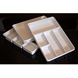 3-PACK of Organizer Trays for Desk, Utensils, Tools, Crafts, Vanity - 15.7" X 11.7" X 2.0" - White