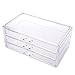 Langforth Premium Quality Three Tier Drawer Acrylic Makeup Organizer Clear Cosmetic Storage Palette Display Box