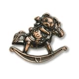 Buck Snort Hardware Rocking Horse Knob, Antique Brass