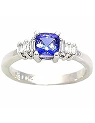 14K White Gold Tanzanite and Diamond Ring -- LIFETIME WARRANTY
