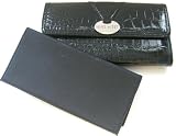 Nine West Large Croco CABOS Checkbook Wallet in Black
