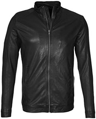 Leather4u Men's Lambskin Leather jacket KL660 XXXL Black