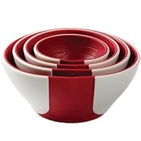 Chef'n SleekStor Pinch Pour Prep Bowls, Cherry Color