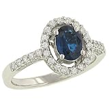 .87ct Oval Sapphire and Diamond (.56ct) Ring