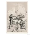 James Clark Ross Serving with His Uncle Kills a Musk Ox Art Giclee Poster Print, 36x48