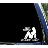 She thinks my ACURA is sexy nissan sticker window decal 