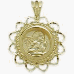 10 Karat Yellow Gold Guardian Angel Charm Pendant