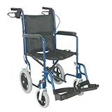 Duro-Med 501-1051-2178 19 Inch Lightweight Aluminum Transport Chair - Royal Blue