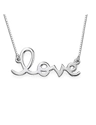 Sterling Silver Necklace with Love Inscription!