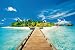 Summer Holidays Island Beach Art Poster Print - 24x36 custom fit with RichAndFramous Black 36 inch Poster Hangers