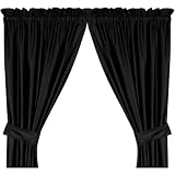 New Orleans Saints Drapes with Tiebacks Black 84 inch