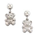 Kids 925 Sterling Silver Teddy Bear Earrings age 0 - 10