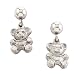 Kids 925 Sterling Silver Teddy Bear Earrings age 0 - 10