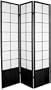 Original Classic Asian Design Style - 6ft. Zen Japanese Shoji Privacy Screen Room Divider - 3 Panel Black