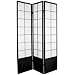 Original Classic Asian Design Style - 6ft. Zen Japanese Shoji Privacy Screen Room Divider - 3 Panel Black