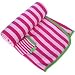Toby Tiger funky pale pink and pink striped baby blanket with green trim