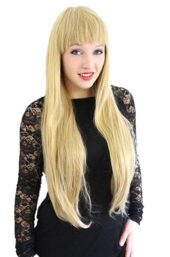Cosplayland - C203 - 80cm perruque longue raide blonde-résistante au lavage à haute température