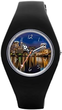 Womens Silicone Band Watch Funny Melting Icecream Neon Pink Green Teal Wrist Watches