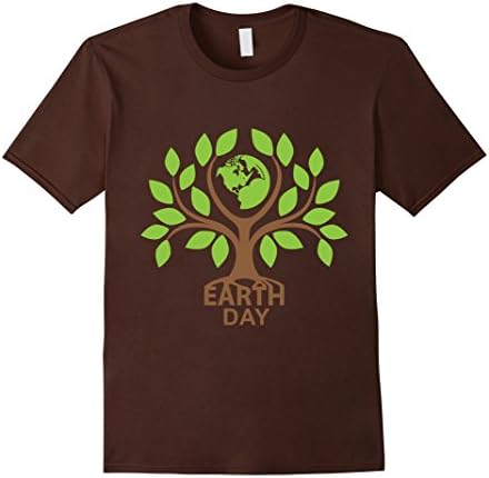 Men's Happy Earth Day 2016 Save Tree Nature Go Green Globe T-Shirt Small Brown
