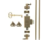 Rotary Bar Lock Set Antique Brass