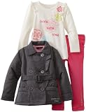 Calvin Klein Girls 2-6X Toddler Jacket With Tee And Pink Jean