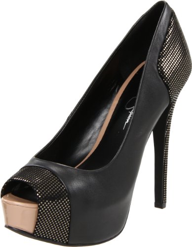 Jessica Simpson Women's Pleasance Pump,Silver/Black,8.5 M US