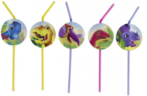 Imagen principal de Pajitas flexibles con dinosaurios