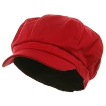 Cotton Elastic Newsboy Cap - Red 2
