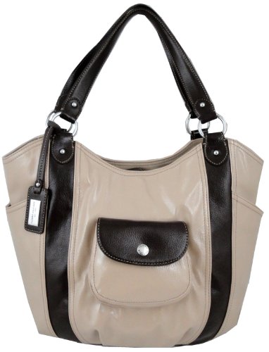 Tommy Hilfiger Tan Patent Leather Handbag Tote
