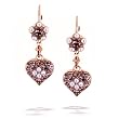 Amaro Earrings - Petite Heart, in Rose and Gunmetal Tone #03145 AOE OE