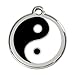 Red Dingo Custom Engraved Stainless Steel and Enamel Dog ID Tag - Yin Yang (Medium)