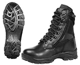 Black Leather & Mesh Zipper Motorcycle Tactical Boot - Leatherbull (Free U.S. Shipping)