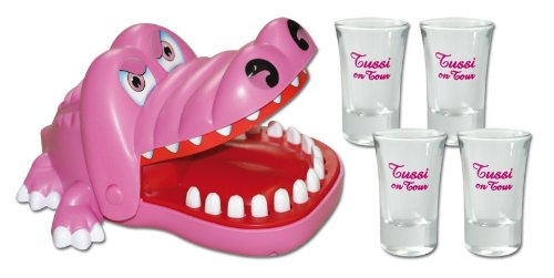 Tussi on Tour Croco Spiel mit 4 Gläsern