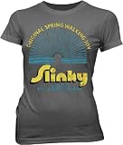 Slinky Spring Walking Toy Gray Juniors T-Shirt Tee
